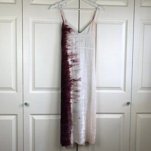 Chaser Velvet Tie Dye Cross back Midi Dress NEW M